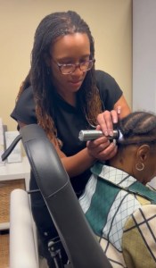 Tricoscopic scalp exam